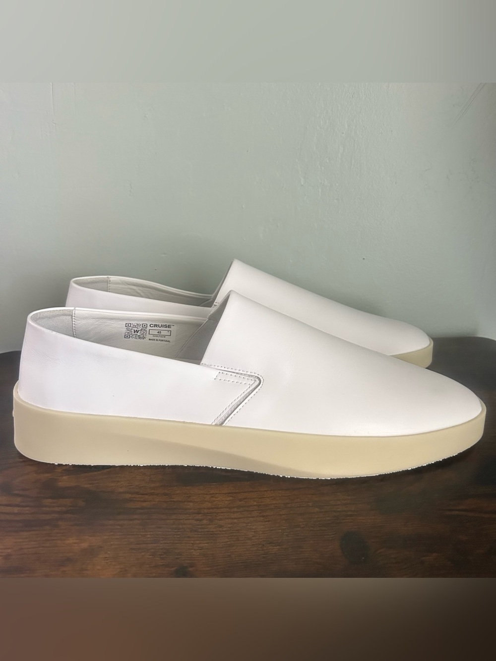 Wolf and Shepherd Cruise White Leather Slip On Shoes Sneakers Mens Size 12